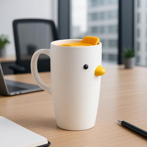 Tasse Cappuccino Poulet 3d ¿ Céramique Mignonne 580 Ml