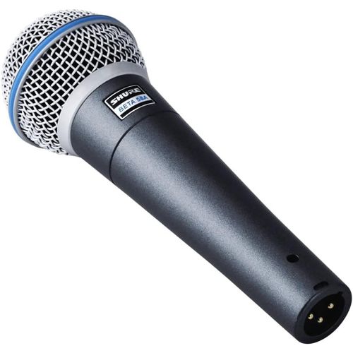 Shure Beta 58A Microphone Vocal - Micro Dynamique Supercardioïde à Un Élément pour la Scène et le Studio, avec Adaptateur de Pied Réglable A25D, Adaptateur de Filetage de 5/8" à 3/8"