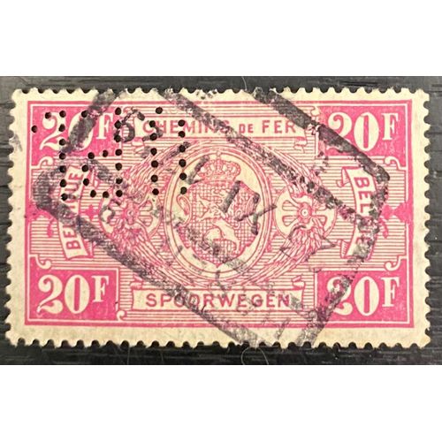 Timbre Oblitéré Perforé Belgique 1927 Chemin De Fer
