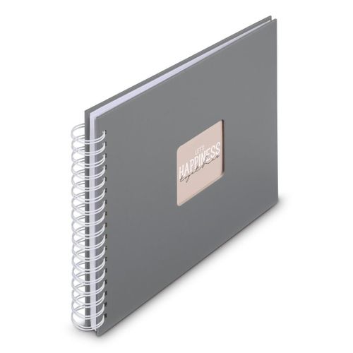 Hama Album À Spirale "Fine Art", 28 X 24 Cm, 50 Pages Blanches, Gris Pierre