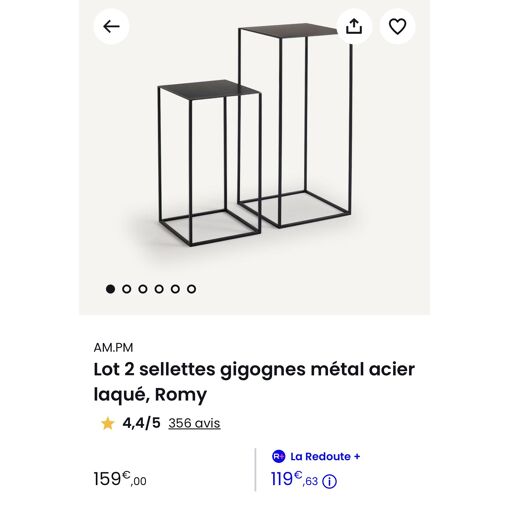 Lot De 2 Sellettes En Métal cromano 70cm Noir