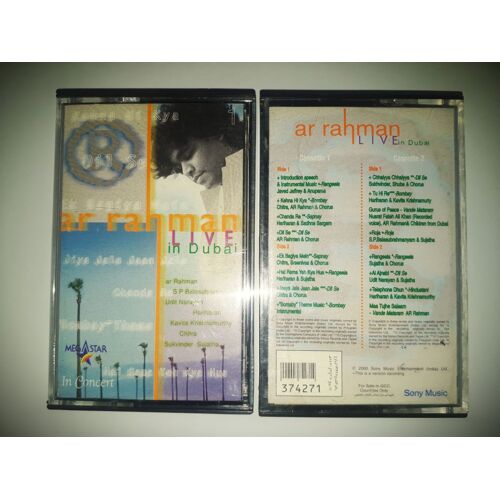Ar Rahman - Live In Dubai Cassette X 2 - A.R. Rahman - Allah Rakha Rahman (Née A. S. Dileep Kumar) - Rare Deux Cassettes Audio