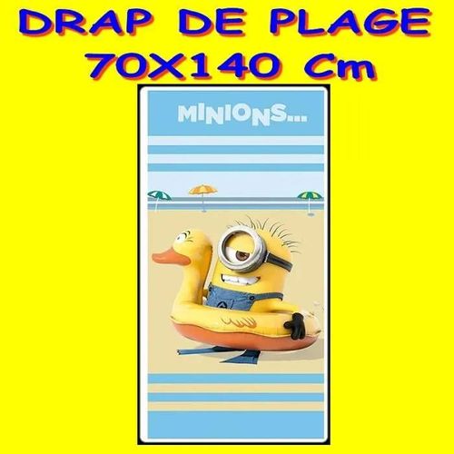 Serviette De Plage - Les Minions - Bouée Canard - 70x140 Cm - Coton - Lavable