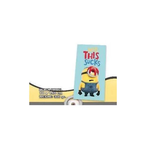 Serviette De Bain - Minions - Star - 100% Coton - 70 X 140 Cm - Jaune
