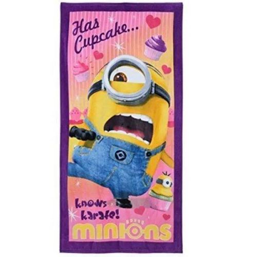 Serviette De Bain - Minions - 70x140 Cm - Coton Naturel - Jaune - Lavable