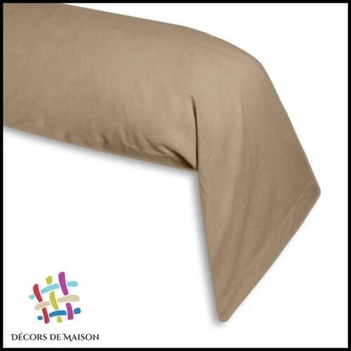 Taie De Traversin - Décors De Maison - 45 X 185 Cm - 100% Coton - Lavable En Machine - Taupe
