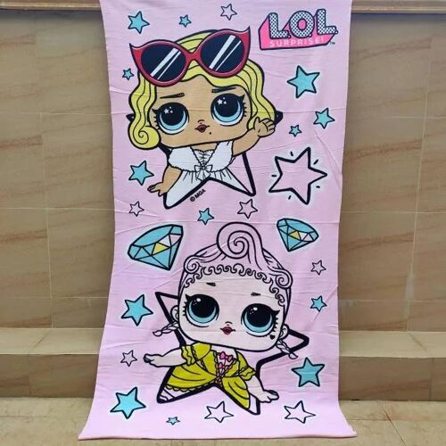 Serviette De Bain - Lol Surprise - 70x140cm - Superfine Fibre - Style Anime - Lavable