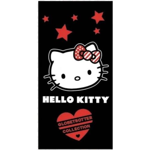 Serviette De Bain - Hello Kitty - 70x140 Cm - Coton - Lavable En Machine - Sèche-Linge Compatible