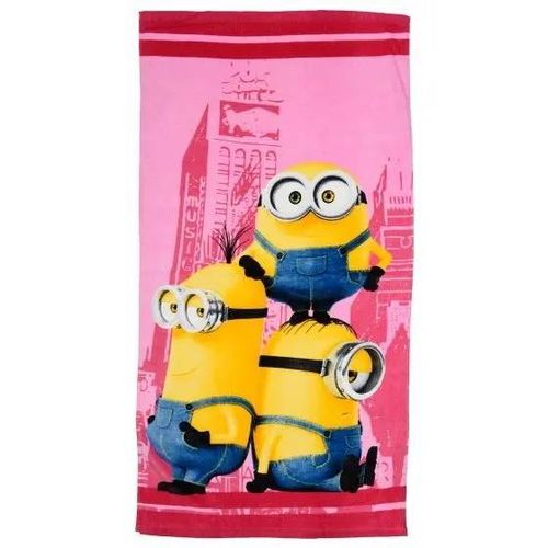 Serviette De Bain - Minions - Junior - 70 X 140 Cm - Coton - Rose