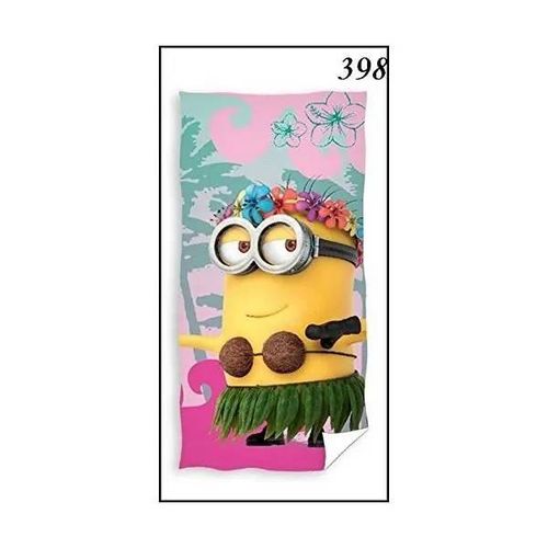 Drap De Plage - Les Minions - Hawaï - 70 X 140 Cm - 100% Coton - Lavable En Machine