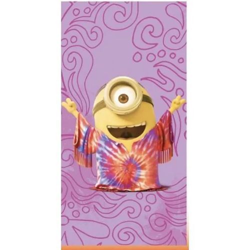 Serviette De Bain - Minions - 140x70 Cm - Coton - Lavable En Machine - Violet