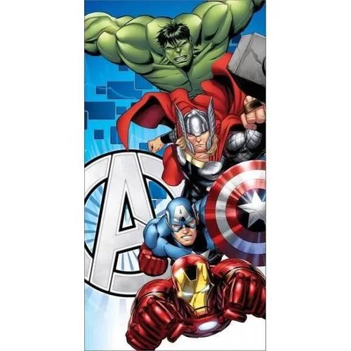Serviette De Bain - Avengers Marvel - 70 X 140 Cm - 100% Coton - Absorbante - Lavable En Machine