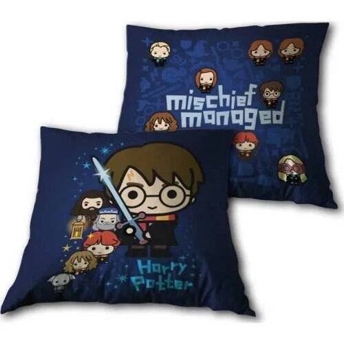 Coussin - Harry Potter - 35 X 35 Cm - 100% Polyester - Bleu - Carré