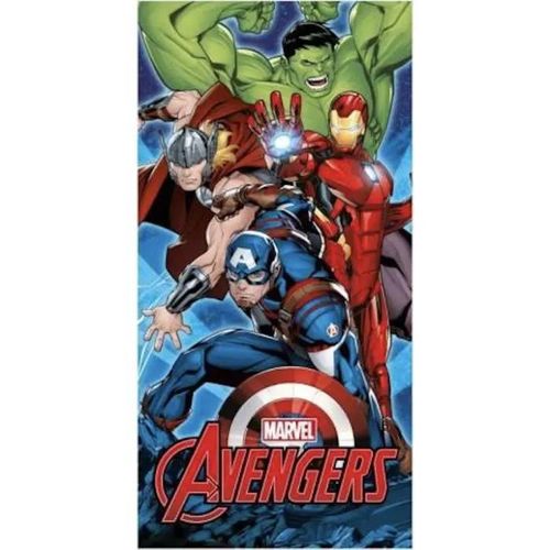 Serviette De Bain - Avengers Marvel - 70 X 140 Cm - 100% Coton - Absorbante - Lavable En Machine