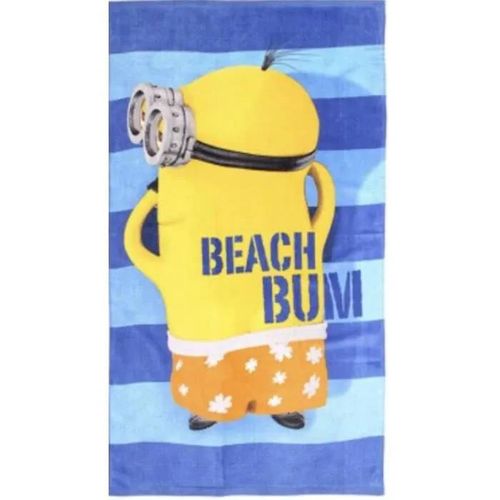 Serviette De Bain - Minions - 70 X 140 Cm - Coton - Lavable En Machine - Sèche-Linge Compatible