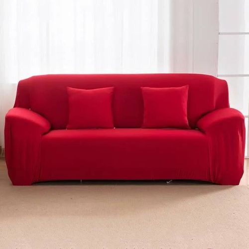 Housse De Canapé - 2337 - Rouge - Extensible - Déhoussable