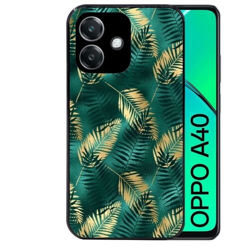 Coque Noire Pour Oppo A40 Palmier Vert