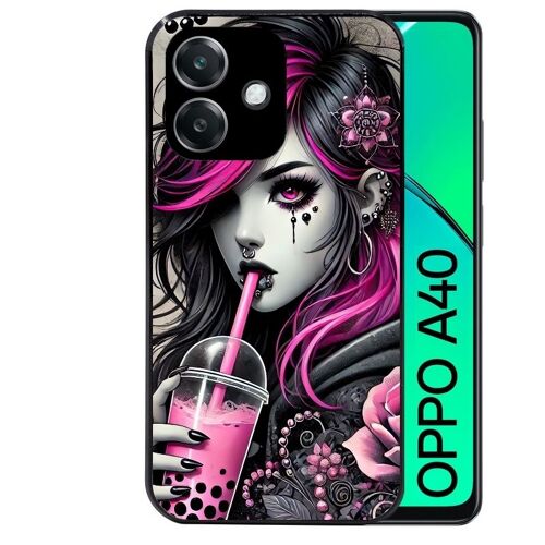 Coque Noire Pour Oppo A40 Motif Anime Et Gothic Boba