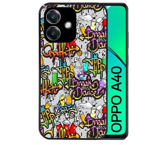 Coque Noire Pour Oppo A40 Tag Graffiti