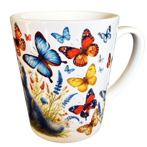 Mug Conique Chat Et Papillons