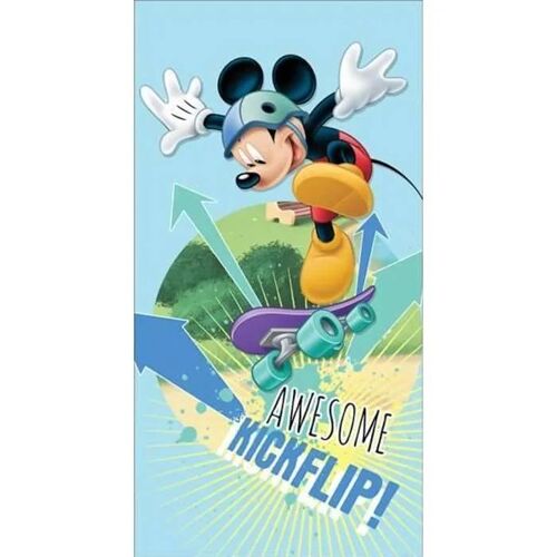 Serviette De Plage - Disney - Mickey Skateboard - 70x140 Cm - Microfibre - 250 Gsm