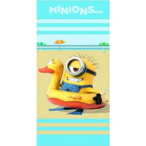 Serviette De Bain - Les Minions - 140x70 Cm - 100% Coton - Jaune - Rectangulaire