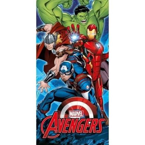 Drap De Bain - Avengers - Marvel - 70x140 Cm - Coton - Bleu