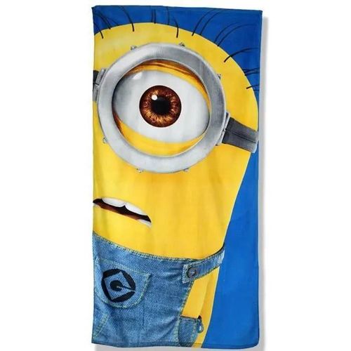 Serviette De Bain - Minions - Drap De Plage - 70 X 140 Cm - 100% Coton - Lavable En Machine