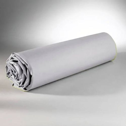 Drap Housse - Gris Clair - 140 X 190 Cm - 100% Coton - Lavable En Machine - Uni