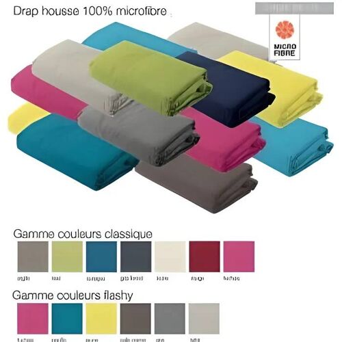 Drap Housse - Microfibre - 160x200 Cm - Gris Foncé - Bonnet 25 Cm - Bords Élastiques