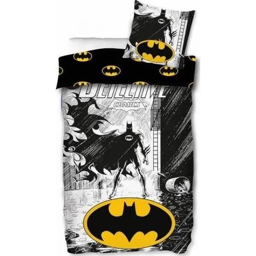 Parure De Couette - Homerokk - Batman - 140x200 Cm - 100% Coton - Noir