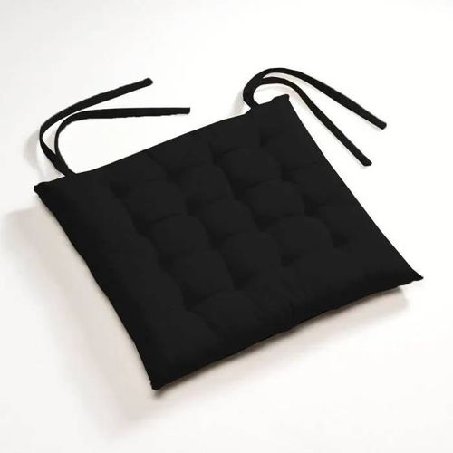 Galettes De Chaises - Futon - 40 X 40 Cm - 100% Coton - Noir - Intérieur