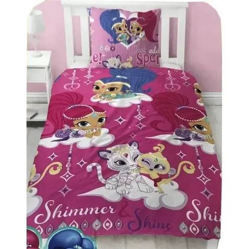 Parure De Couette - Homerokk - Shimmer And Shine - 140x200 Cm - Drap Housse 90x190 - Rose Pale