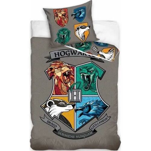 Parure De Couette - Cdublanc - Harry Potter - 140 X 200 Cm - 100% Coton - Gris