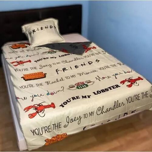 Parure De Couette - Homerokk - Friends - 140 X 200 Cm - Taie D'oreiller - Drap Housse 90 X 190 Cm