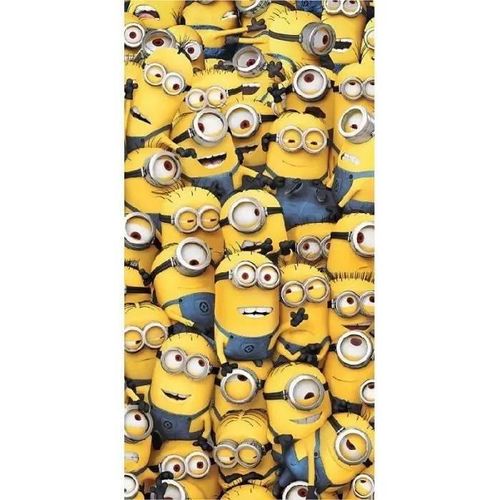 Serviette De Plage - Minions - 70x140 Cm - Jaune - Coton - Lavable