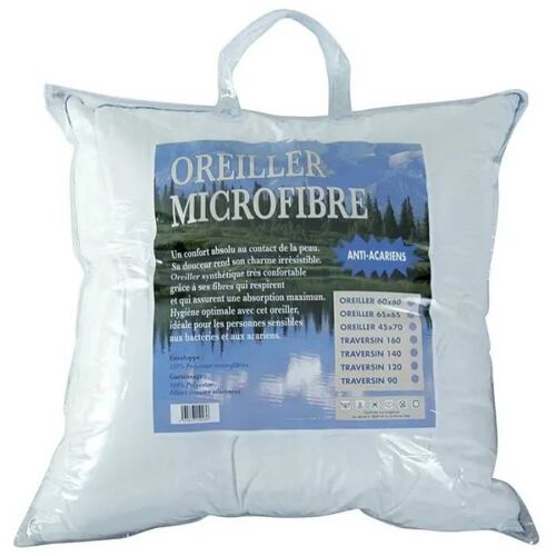Oreiller Anti-Acariens Le Linge De Jules 60x60 - Fibres Creuses Siliconnées