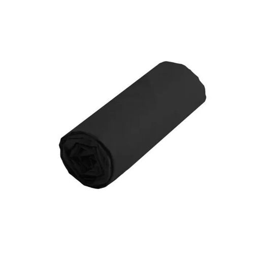 Drap Housse - Alicia - 140x190 Cm - 100% Coton - Bonnet 25 Cm - Noir