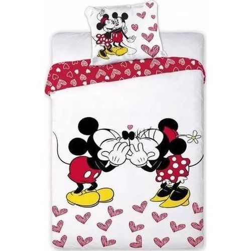 Parure De Couette - Homerokk - Mickey Et Minnie - 140x200 Cm - Noir - 100% Polyester