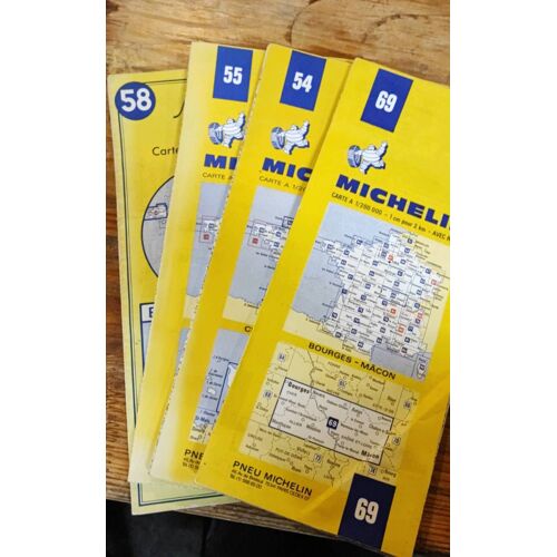 Cartes Routières Michelin Années 70.