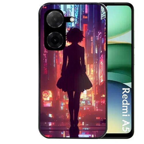 Coque Noire Pour Redmi A5 4g Et Poco C71 New York Anime