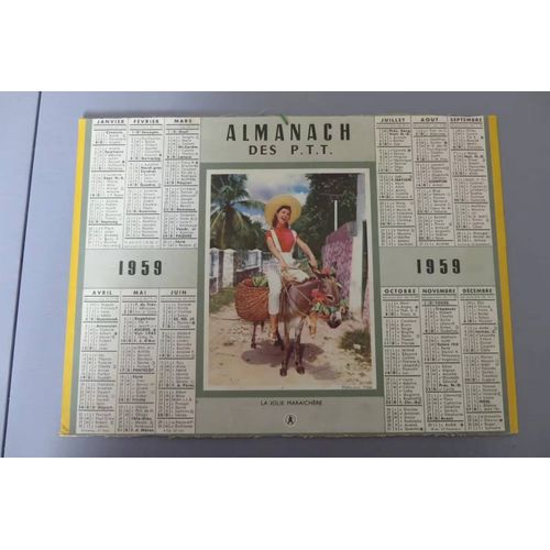 Ancien Calendrier Des Postes 1959