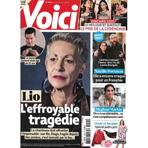 Voici N°1944 07/03/2025 Lio/ Natalie Portman/ Oscars 2025/ Meghan Markle/ Renée Zellweger/ Ben Affleck/ Gene Hackman/ Lucien Jean-Baptiste/ Chez Kris Jenner