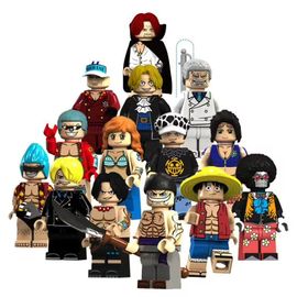 Blocs de construction One Piece 14pcs Luffy Ace White Beard Nami Frank Brook Sabo Fighting Block Toys Blocs de jeu