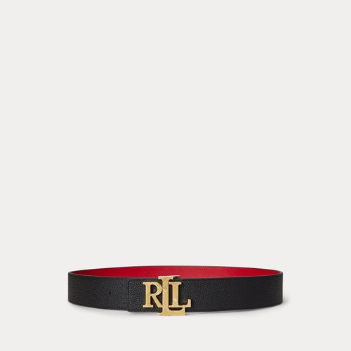 Ceinture Réversible Large À Logo En Cuir