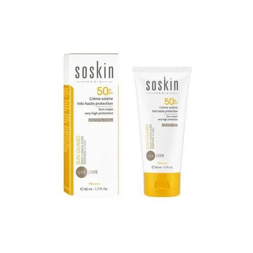 Crème Solaire - Soskin - Spf50+ - Très Haute Protection - Teintée - 50 Ml 