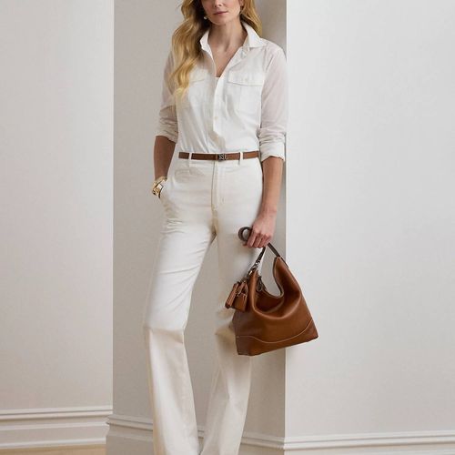 Pantalon Flare En Chino De Coton Stretch