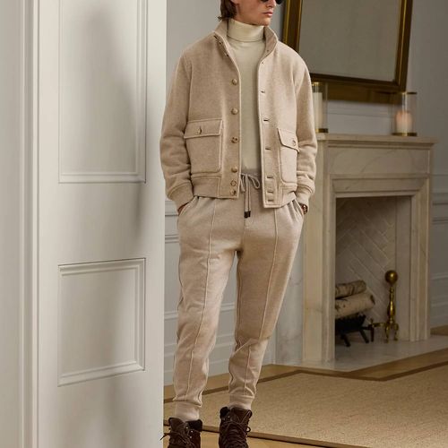 Pantalon De Jogging En Cachemire Mélange À Maille Double