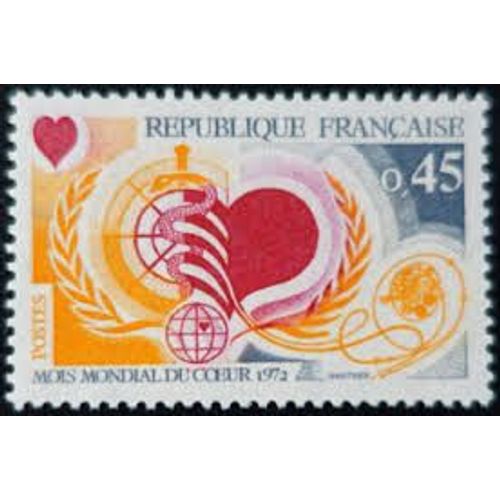 Mois Mondial Du Coeur Année 1972 N° 1711 Yvert Et Tellier Luxe