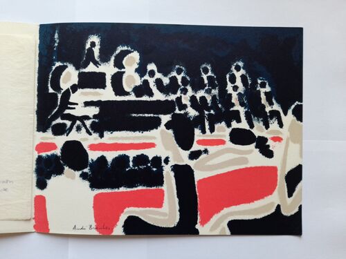 André Brasilier - Carte De Voeux 3 Couleurs Lithographie - 1968 - Dédicacée Et Signée